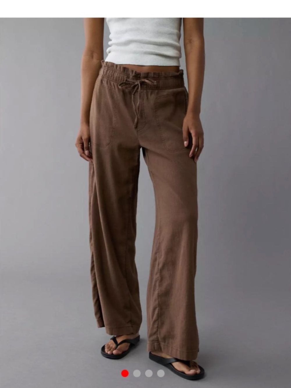 American Eagle Dreamy Drape linen-blend pull-on pant